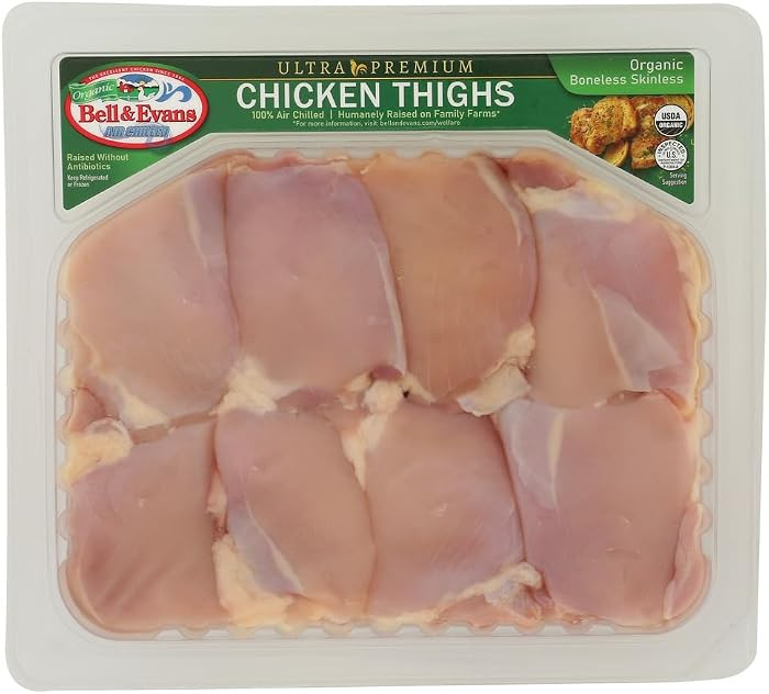 Whole Foods Market, Organic Chicken Thigh Boneless/Skinless Air Chilled Tray Pack Step 2, 16 Ounc... | Amazon (US)