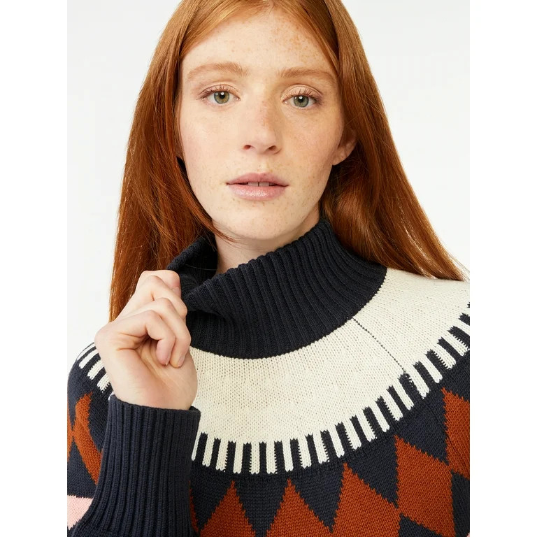 Free Assembly Women's Fair Isle Sweater, Midweight - Walmart.com | Walmart (US)