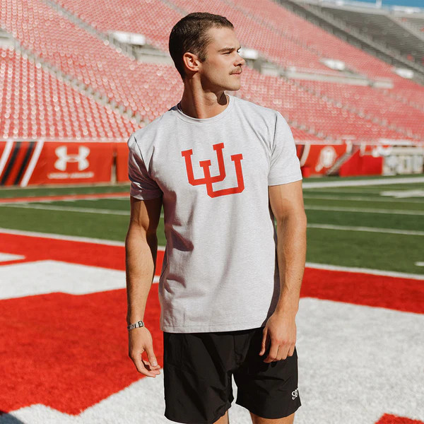 Utah Men's Classic Tee, Heather Grey | Albion Fit