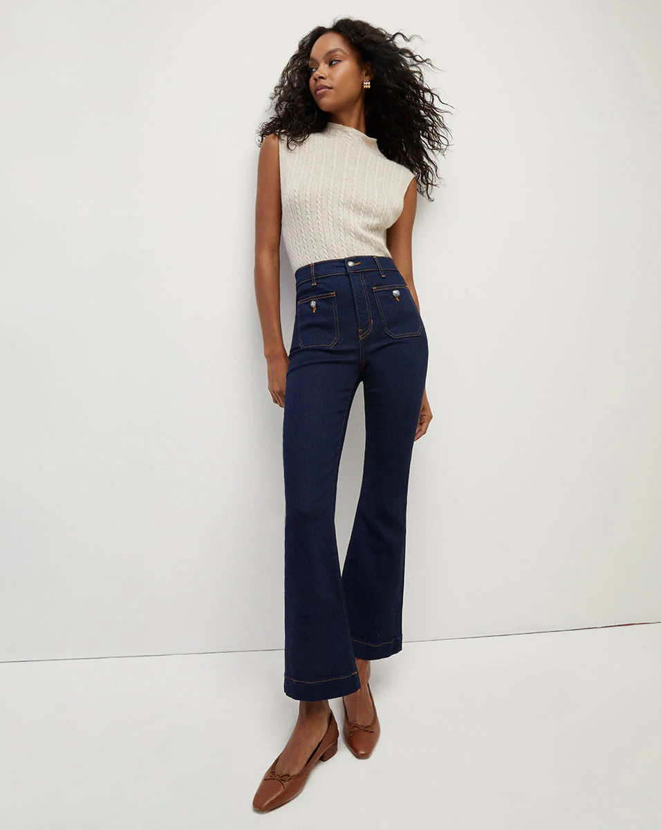 Carson Kick-Flare Jean | Patch Pockets | Veronica Beard