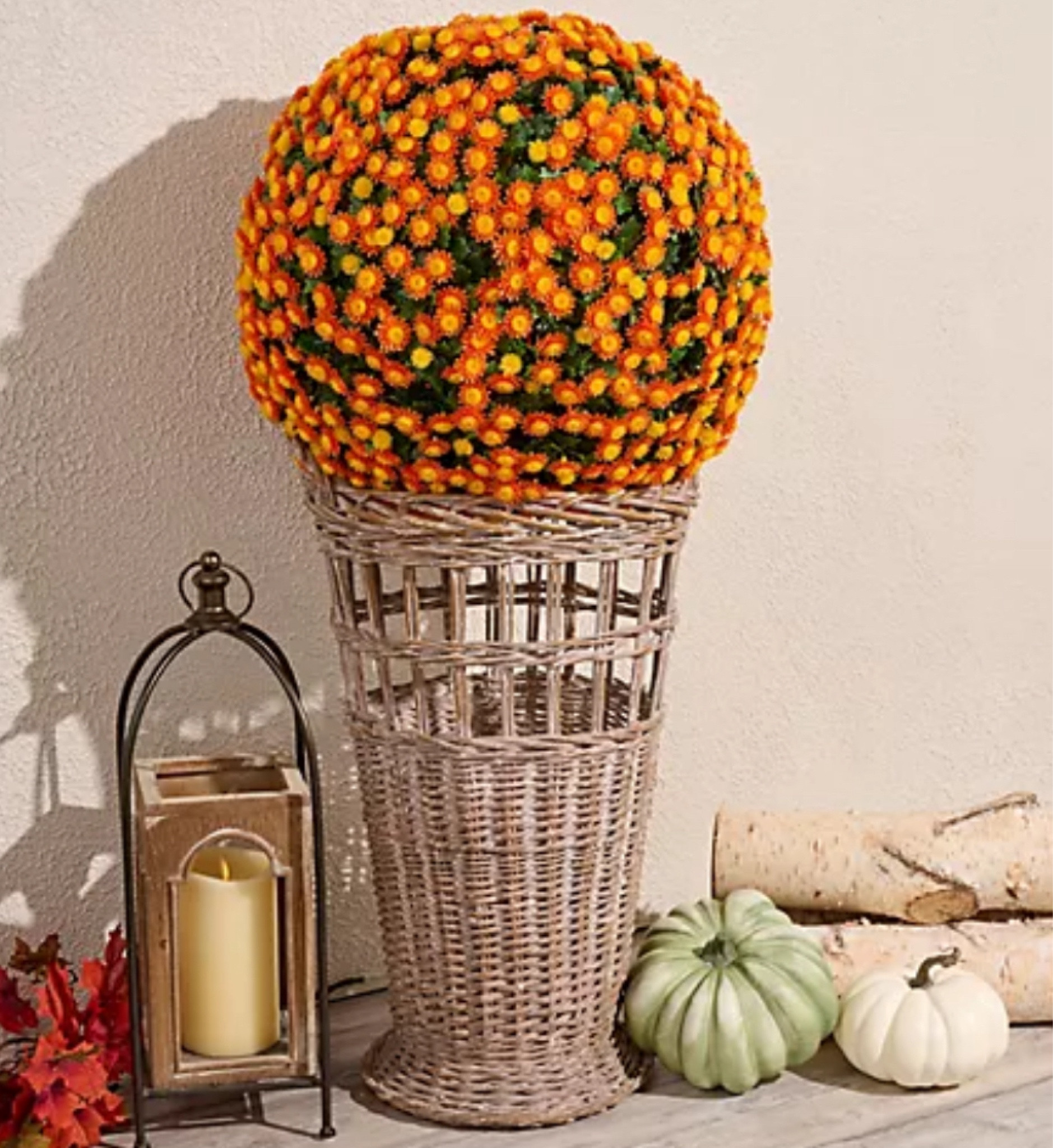 The faux mums I shared last week have a larger size available at 20 inches! 

Hanging baskets in white and wreaths are still available in all colors. 

Use code WELCOME30 to get $30 off your first order of $60 or more 

#LTKSeasonal #LTKFallSale #LTKHome
