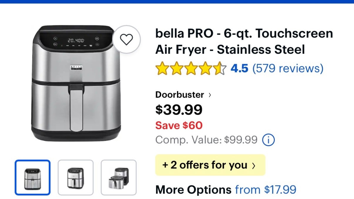 Bella pro stainless steel airfryer 6qt

#LTKSaleAlert #LTKCyberWeek #LTKHome