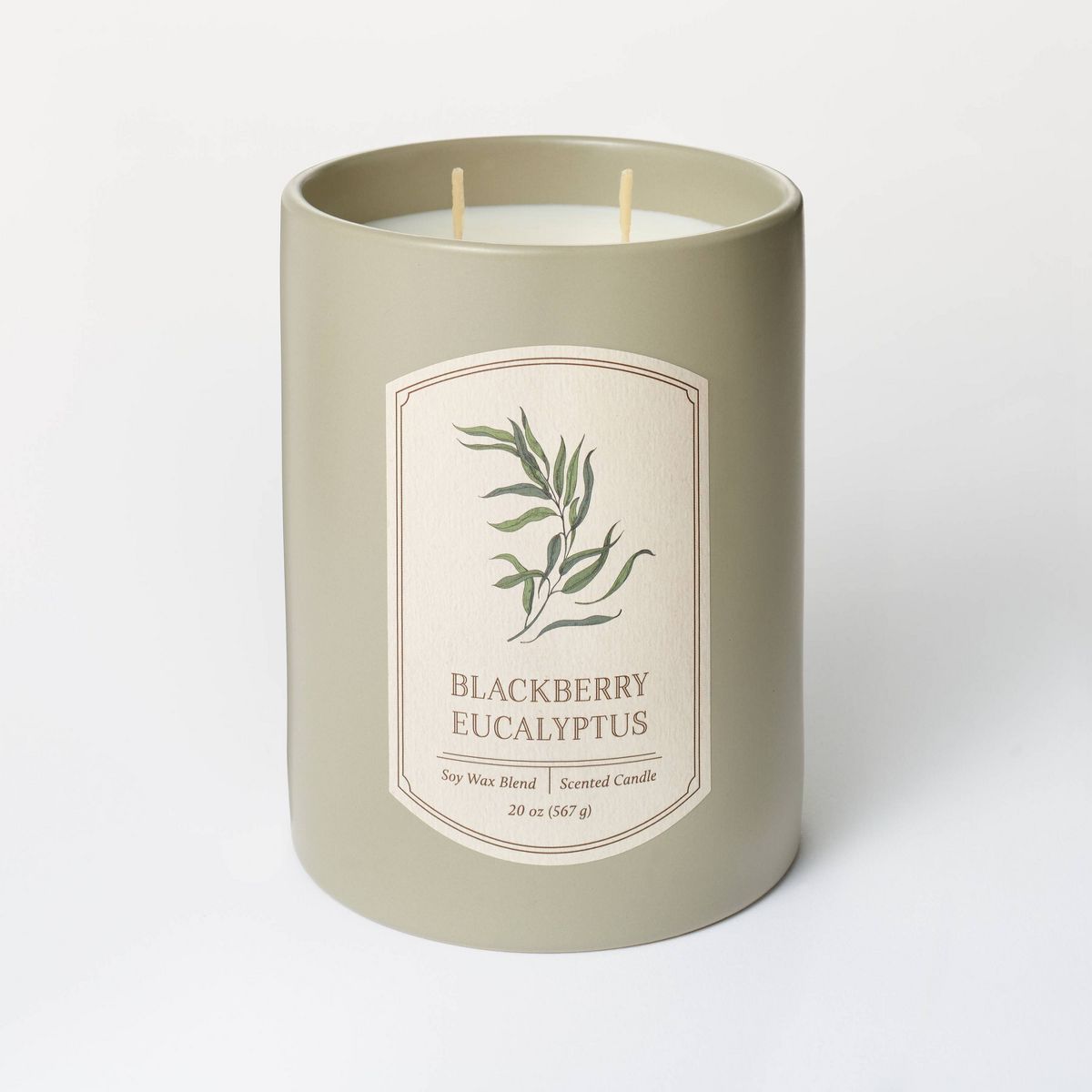 20oz Ceramic Blackberry Eucalyptus Candle Green - Threshold™ designed with Studio McGee | Target