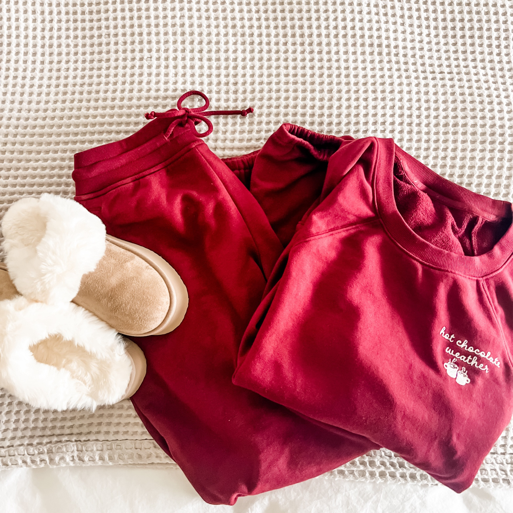 Cute and cozy winter set for the holidays! Sized down one size in these. 
Holiday outfit, lounge set, pajamas, festive outfit, sweatpants, matching set, loungewear. 

#LTKSaleAlert #LTKHoliday #LTKFindsUnder100