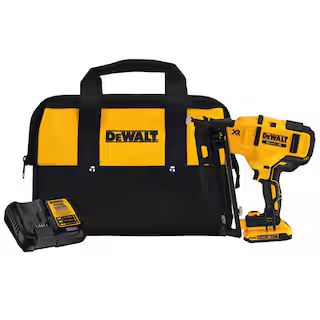 DEWALT 20V MAX XR 16-Gauge Cordless Angled Finish Nailer Kit DCN660D1 - The Home Depot | The Home Depot