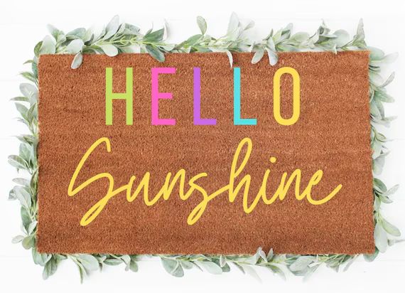 Hello Sunshine Doormat Hello Welcome Doormat Summer Doormat | Etsy | Etsy (US)