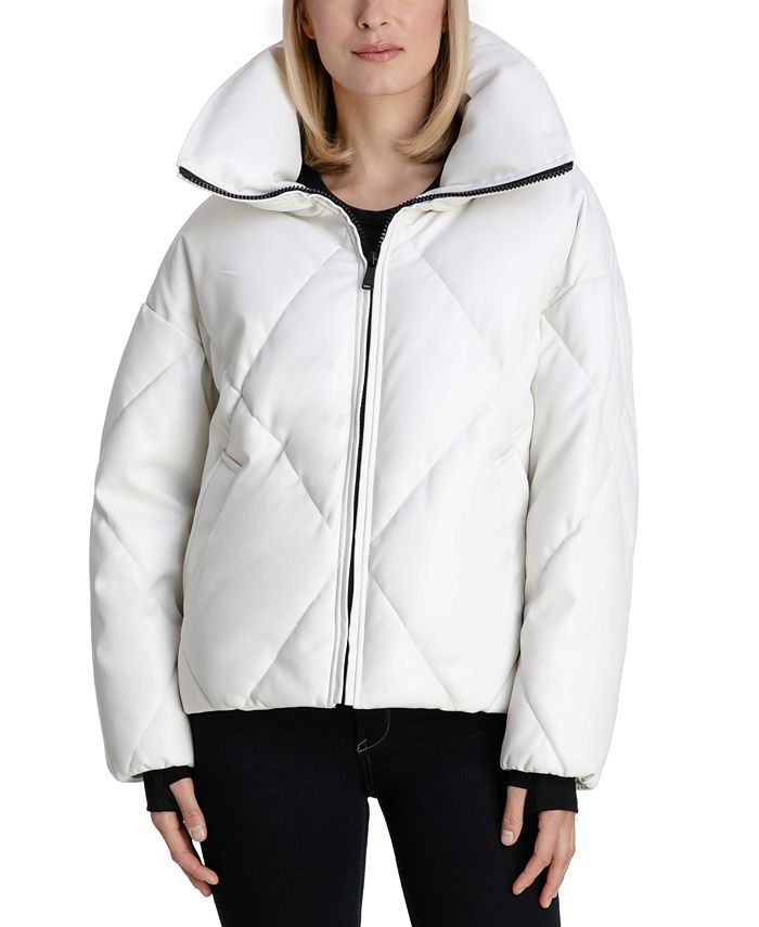 BCBGeneration Women's Faux-Leather Puffer Coat & Reviews - Coats & Jackets - Women - Macy's | Macys (US)