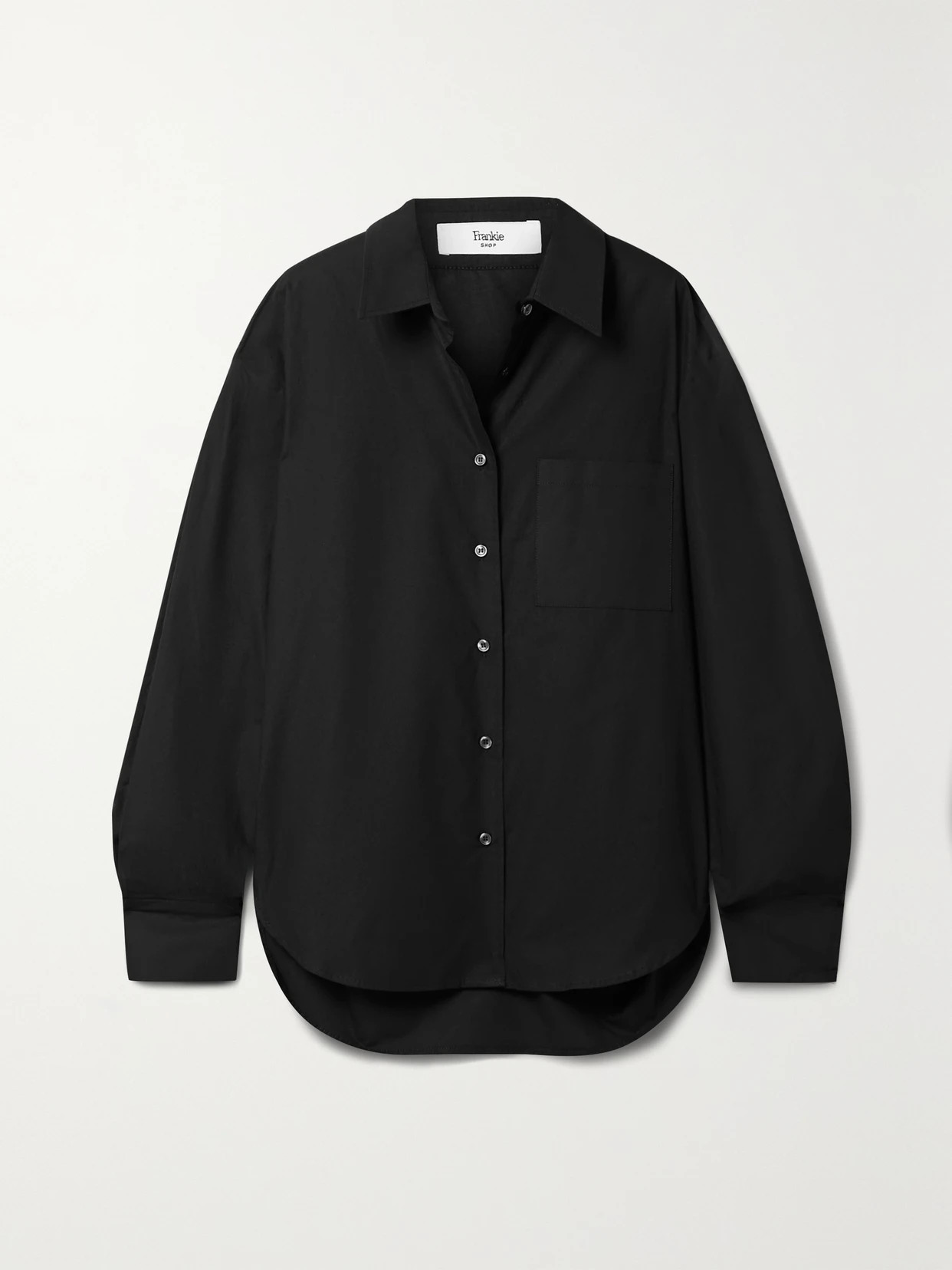 The Frankie Shop - Lui Organic Cotton-poplin Shirt - Black | NET-A-PORTER (US)