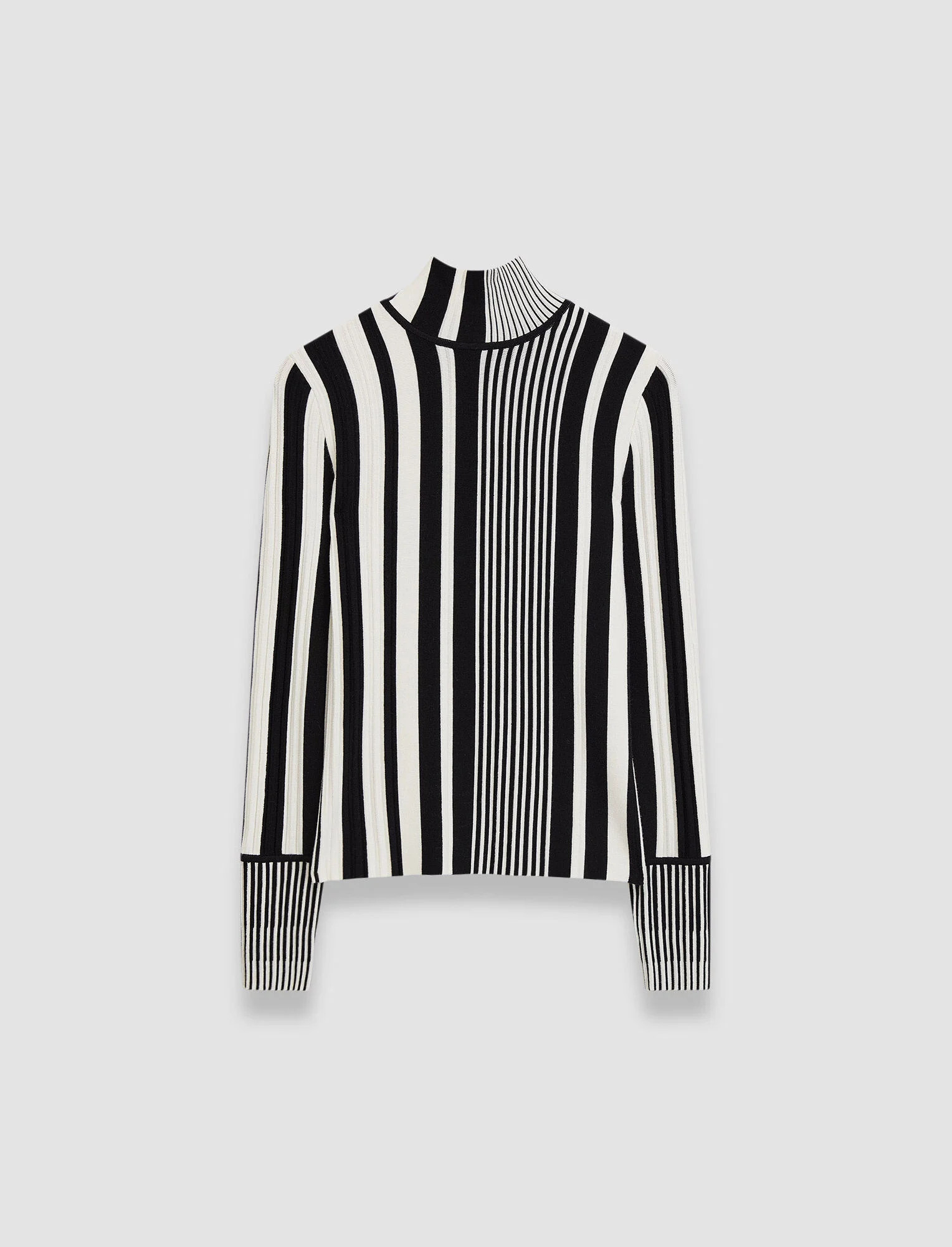 Stripes and Pleats High Neck Jumper | Joseph