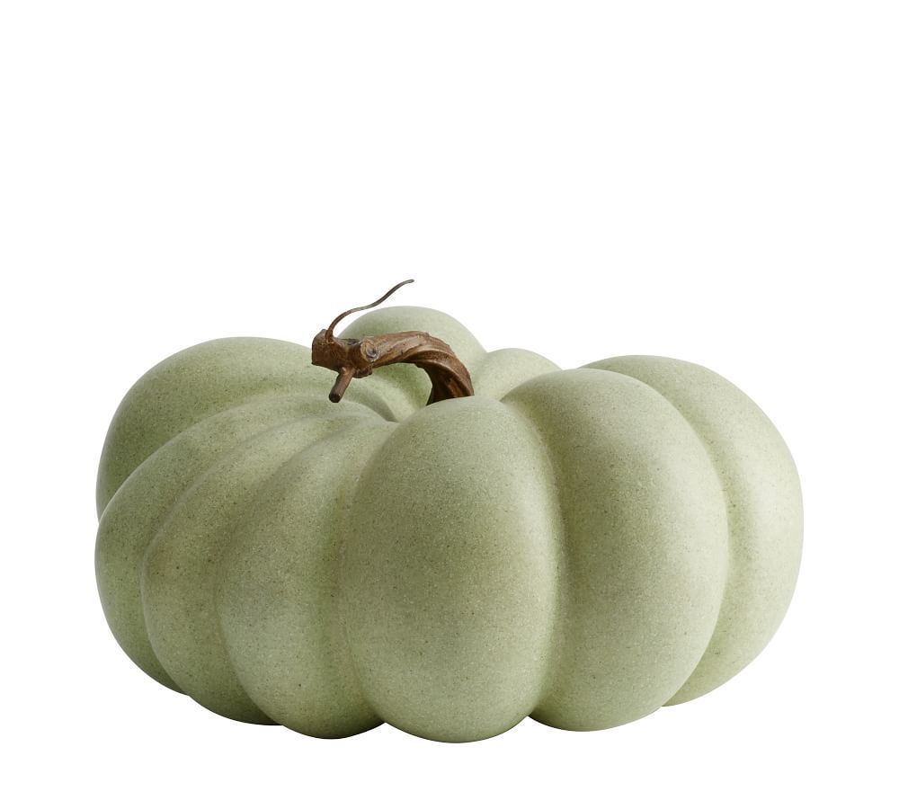 Faux Pumpkins, Sage, Medium, 9" diameter | Pottery Barn (US)