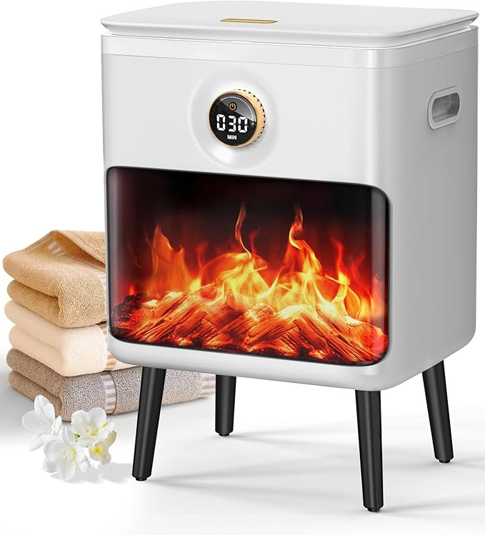 Towel Warmer, 25L Large Luxury Towel Warmers for Bathroom with 3D Flame Screen, Auto Shut Off Eve... | Amazon (US)