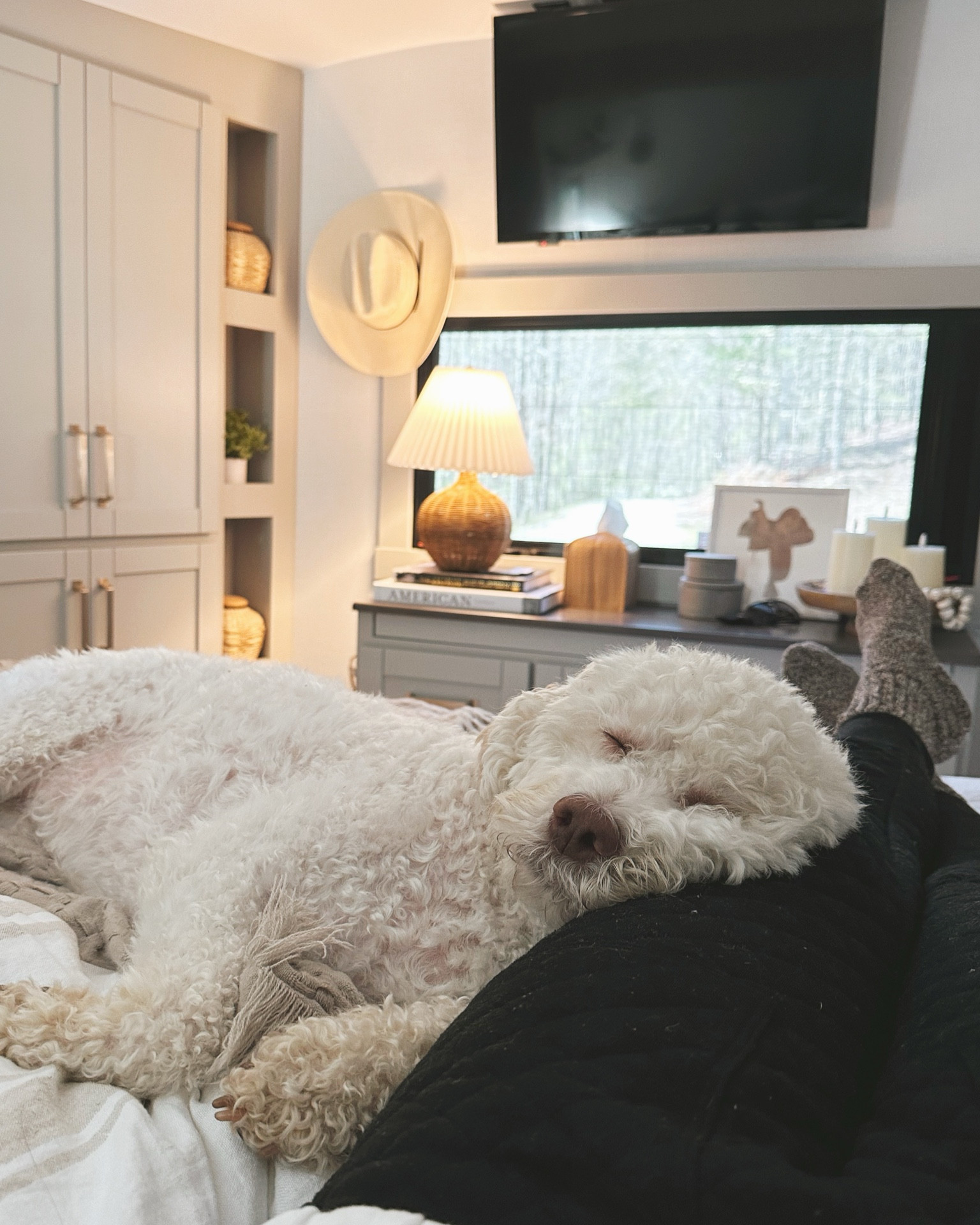 Woven lamp and bedroom console decor…also these are the MOST COMFY wool socks around 🤍

#LTKhome #LTKstyletip