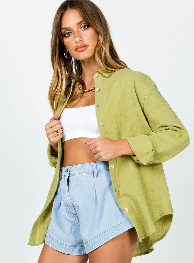 Mahalia Shirt Green | Princess Polly US