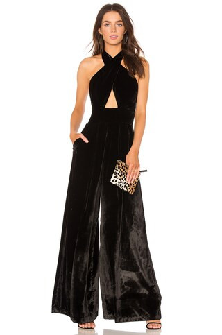 MILLY Halter Jumpsuit in Black from Revolve.com | Revolve Clothing (Global)