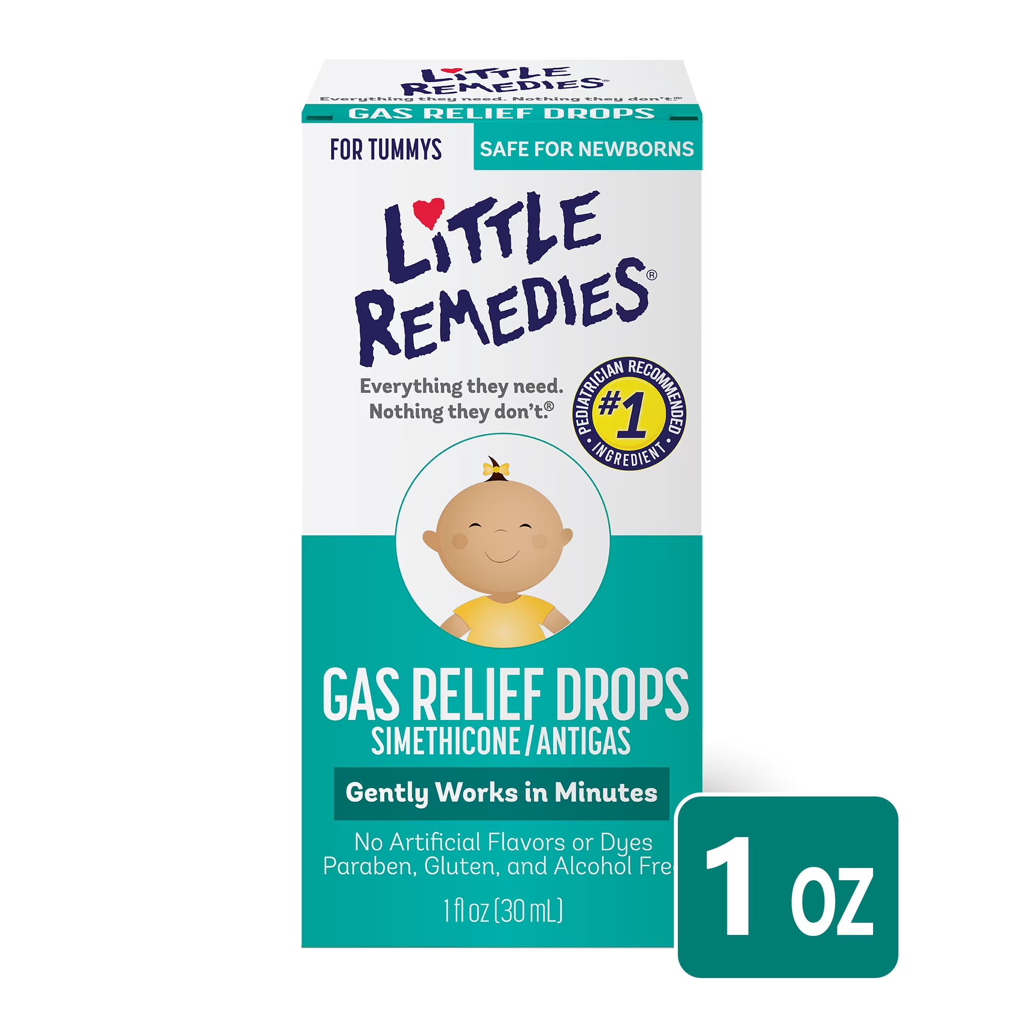 Little Remedies Gas Relief Drops, Natural Berry Flavor, Safe For Newborns, 1 fl oz | Walmart (US)