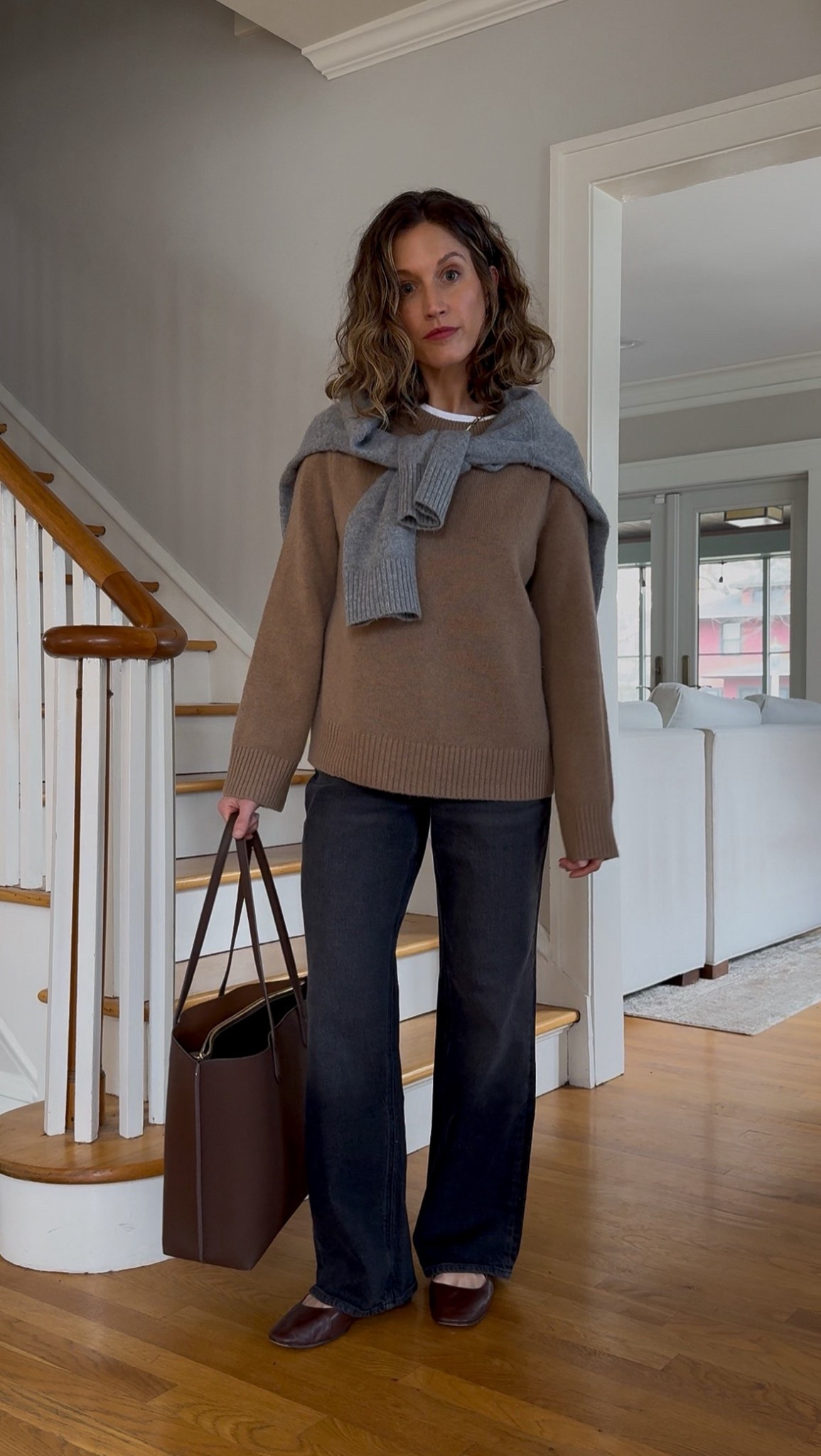 Winter to Spring Outfit Idea with @onequince 

Mongolian Cashmere Oversized Crewneck Sweater in Teak and Heather Gray

Curvy Bella Stretch Relaxed Straight Jeans (TTS)

Italian Leather Triple Compartment Shopper Tote
in Dark Brown

#quincepartner


#LTKPetite #LTKmomlife #LTKOver40