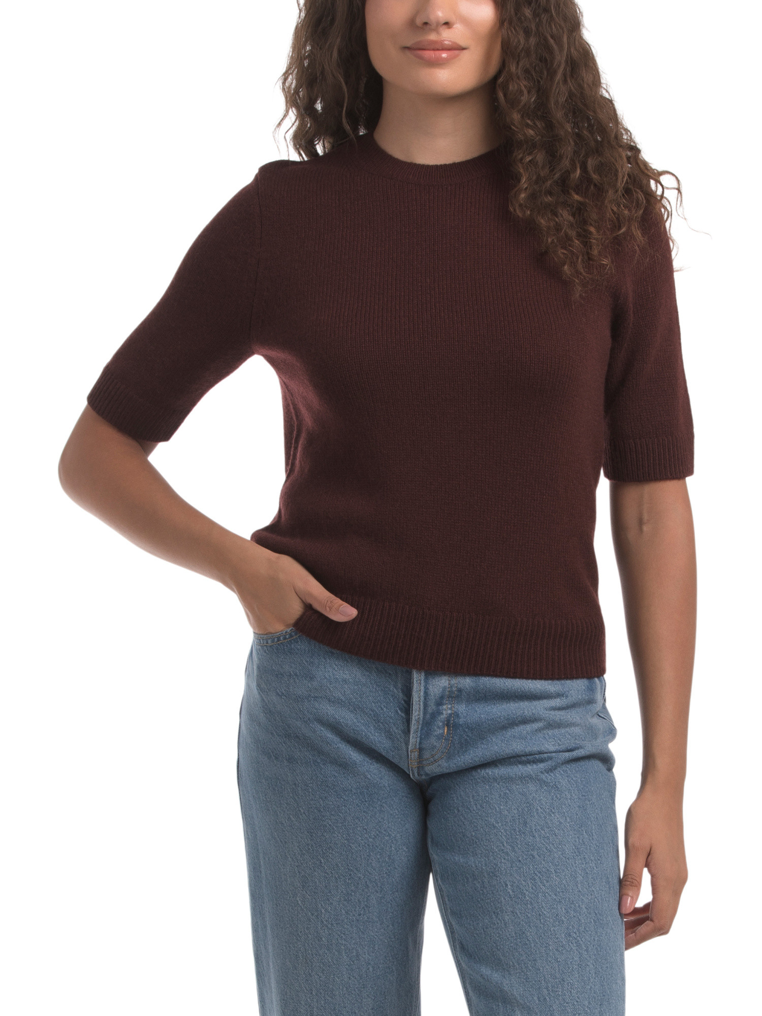 Wool Blend Short Sleeve Pullover Sweater | Marshalls