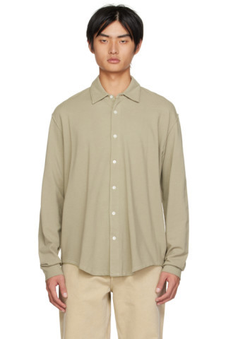 Lady White Co. - Taupe Spread Collar Shirt | SSENSE