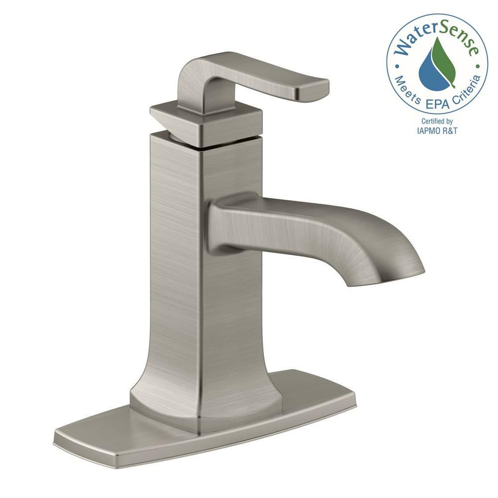 KOHLER Rubicon Single Hole Single-Handle Bathroom Faucet in Vibrant Brushed Nickel-K-R76214-4D-BN -  | The Home Depot