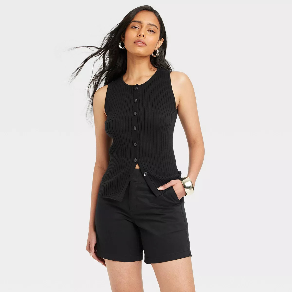 Women's Crewneck Button-Down Vest - A New Day™ | Target