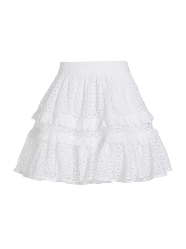 Lita Tiered Eyelet Miniskirt | Saks Fifth Avenue OFF 5TH