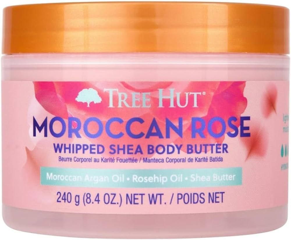𝓣𝓻𝓮𝓮 𝓗𝓾𝓽 Moroccan Rose Whipped Shea Body Butter - Infused with Moroccan Arga... | Amazon (US)
