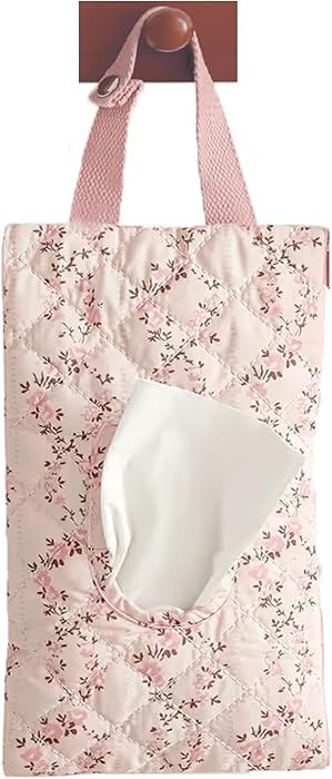 Quilted Baby Wipe Holder Floral Diaper Pouch Portable Quilted Wipes Bag for Car, Stroller | Amazon (US)