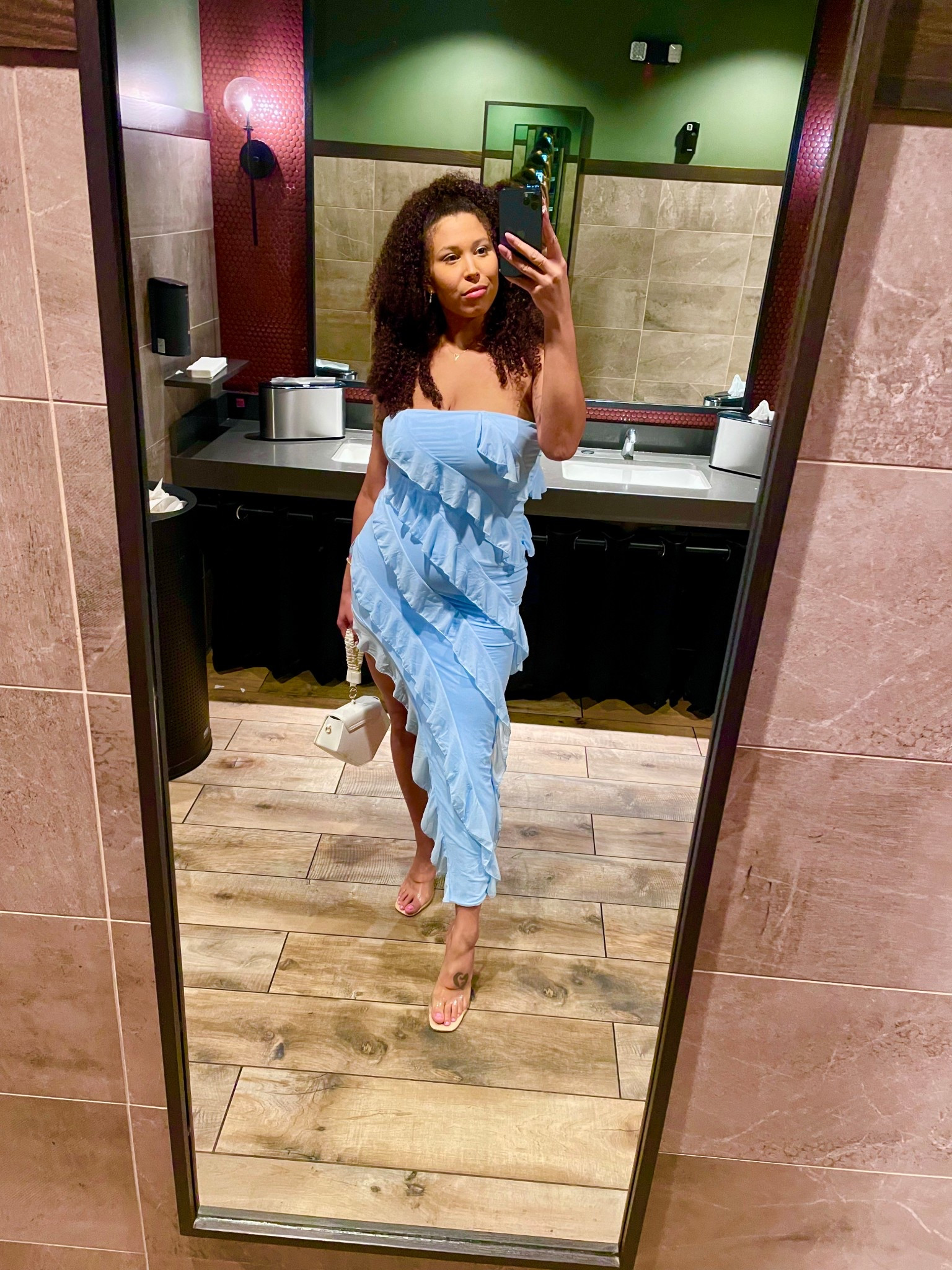 Night out blue ruffle dress 🩵 

#LTKWedding