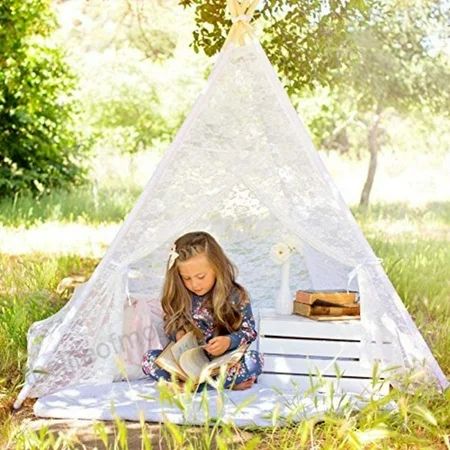 Indian Playhouse Toy Teepee Luxury Lace Tent Lace Canopy and Creative Play Space for Indoor & Outdoo | Walmart (US)