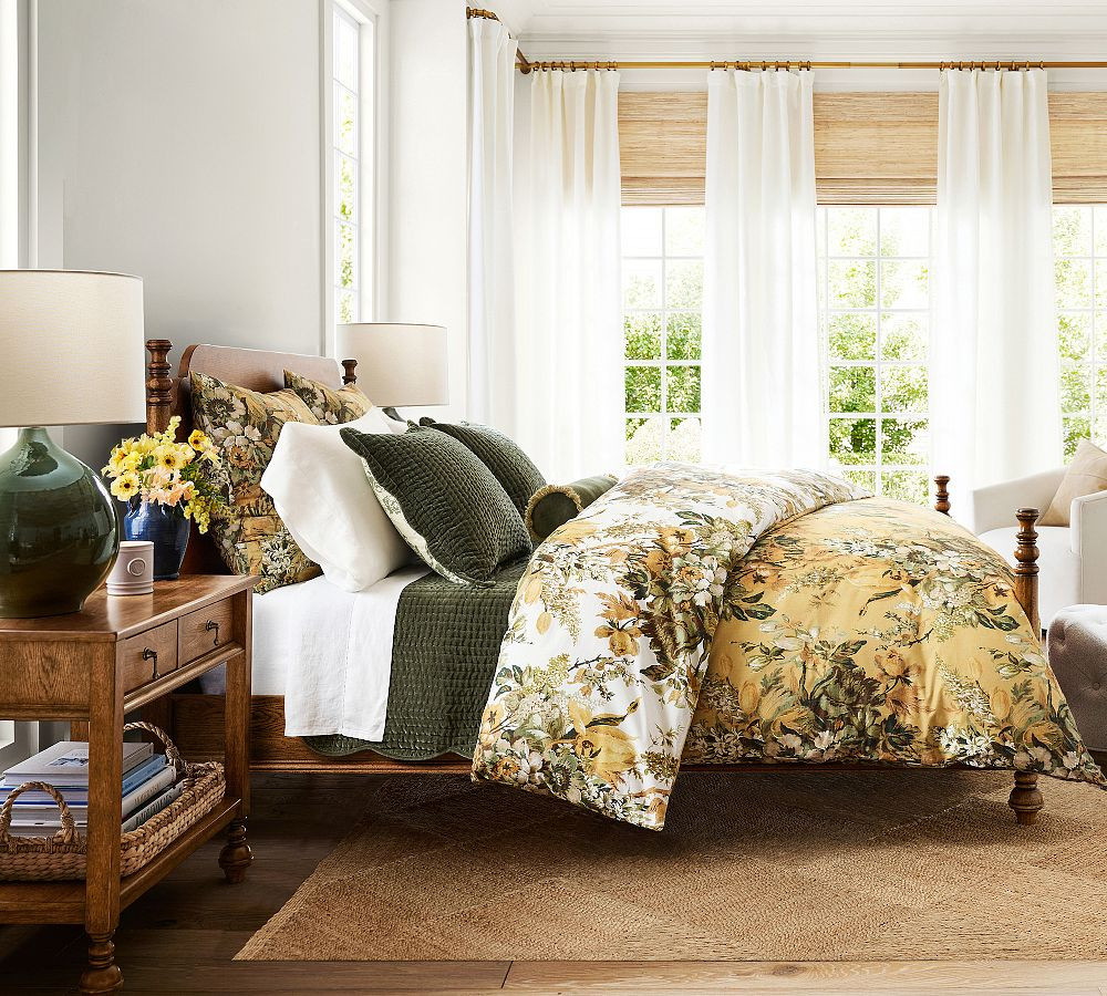 Linden Floral Reversible Duvet Cover | Pottery Barn (US)