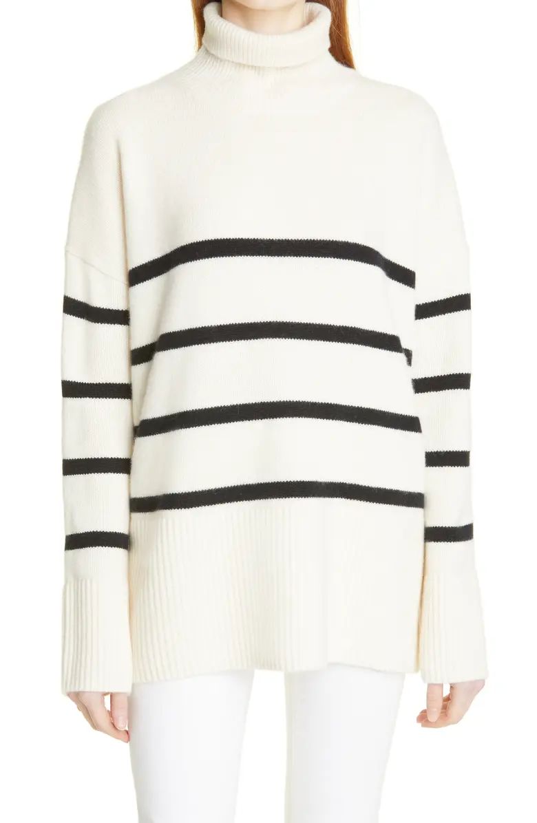 Nordstrom Signature Stripe Cashmere Turtleneck Sweater | Nordstrom | Nordstrom