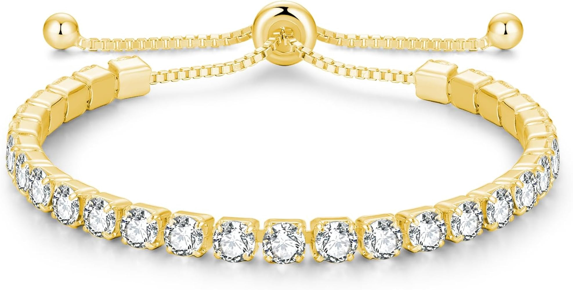 Christmas Gifts Sterling Silver Birthstone Tennis Bracelets for Women 4mm Tennis Bolo Bracelet Fa... | Amazon (US)