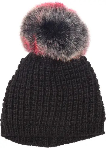 Faux Fur Pompom Classic Beanie | Nordstrom Rack