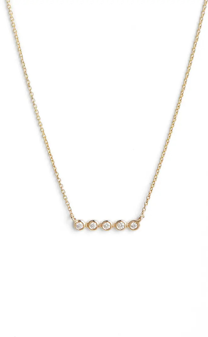 Lulu Jack Bezel Diamond Bar Necklace | Nordstrom