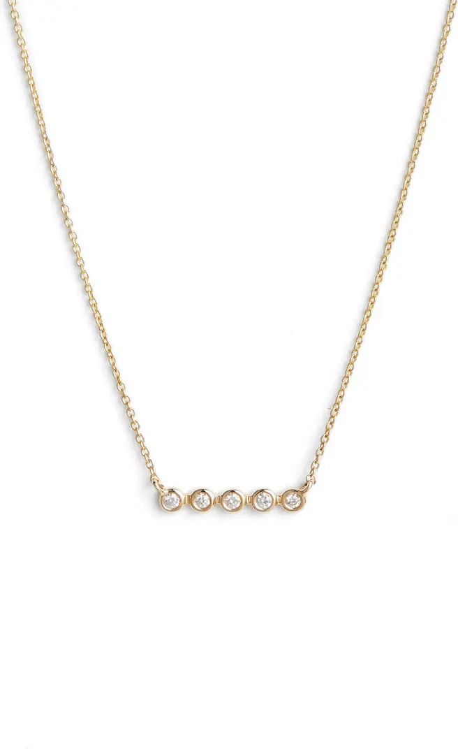 Lulu Jack Bezel Diamond Bar Necklace | Nordstrom