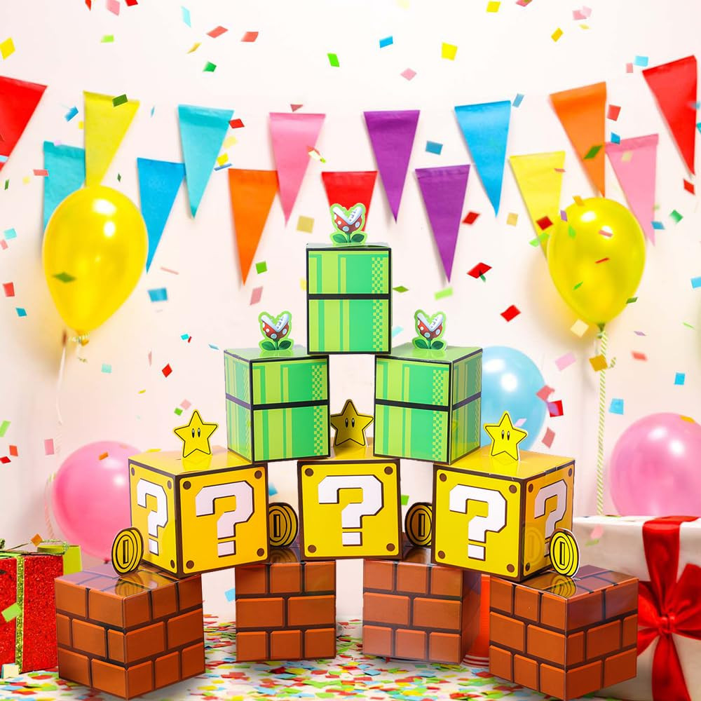 SUYEPER Super Theme Water Pipe Question Brick Treat Boxes Snack Goody Cardboard Bag Birthday Part... | Amazon (US)