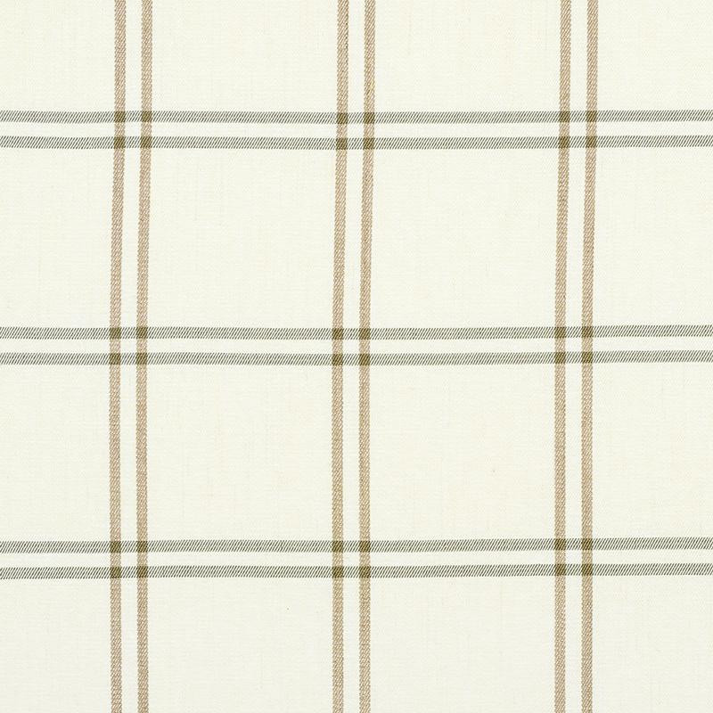 Schumacher Luberon Plaid Natural Fabric | DecoratorsBest