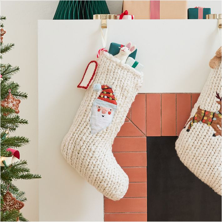 Chunky Knit Sweater Stocking - Santa | West Elm (US)