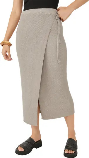 Free People Borderline Knit Wrap Midi Skirt | Nordstrom | Nordstrom Canada