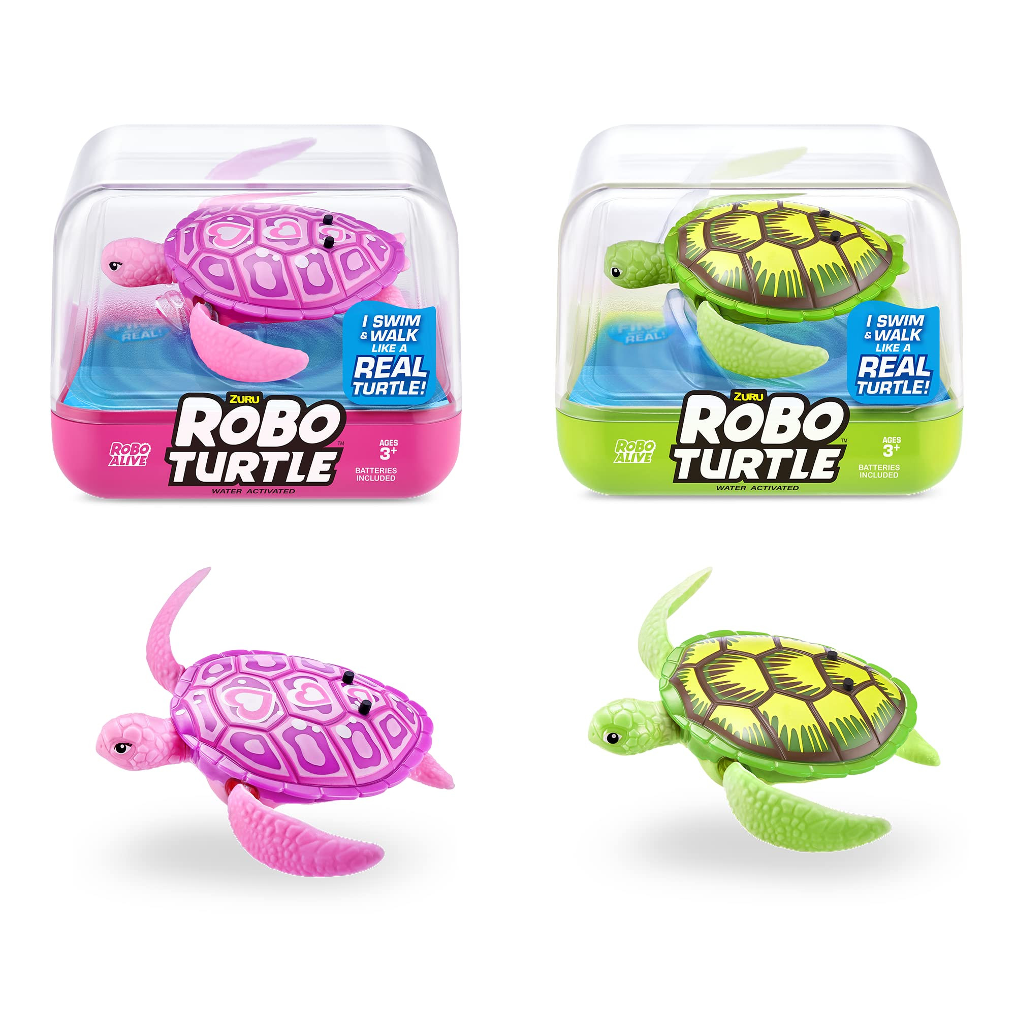 ROBO ALIVE Robo Turtle Robotic Swimming Turtle (Orange + Blue) by ZURU Water Activated, Comes wit... | Amazon (US)