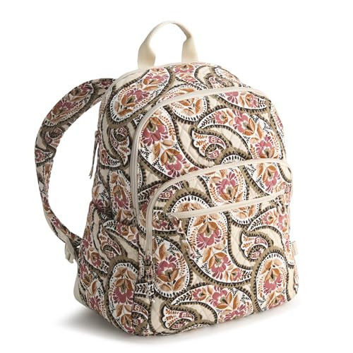 Vera Bradley Women's Premium Cotton Bancroft Backpack Bookbag, Blooming Paisley, One Size | Amazon (US)