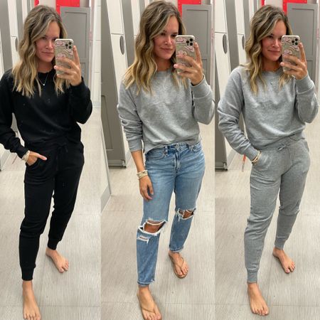 Comment “LINK” to have links sent directly to your messages. These sets are so comfy- wear together or on their own. They also have matching shorts which I will liNk as well ✨ in a small in both 
.
#target #targetstyle #targetfashion #targetfinds #sharemytargetstyle #loungesets #loungewear #casualstyle #casualoutfit #joggers

#LTKstyletip #LTKfindsunder50 #LTKsalealert