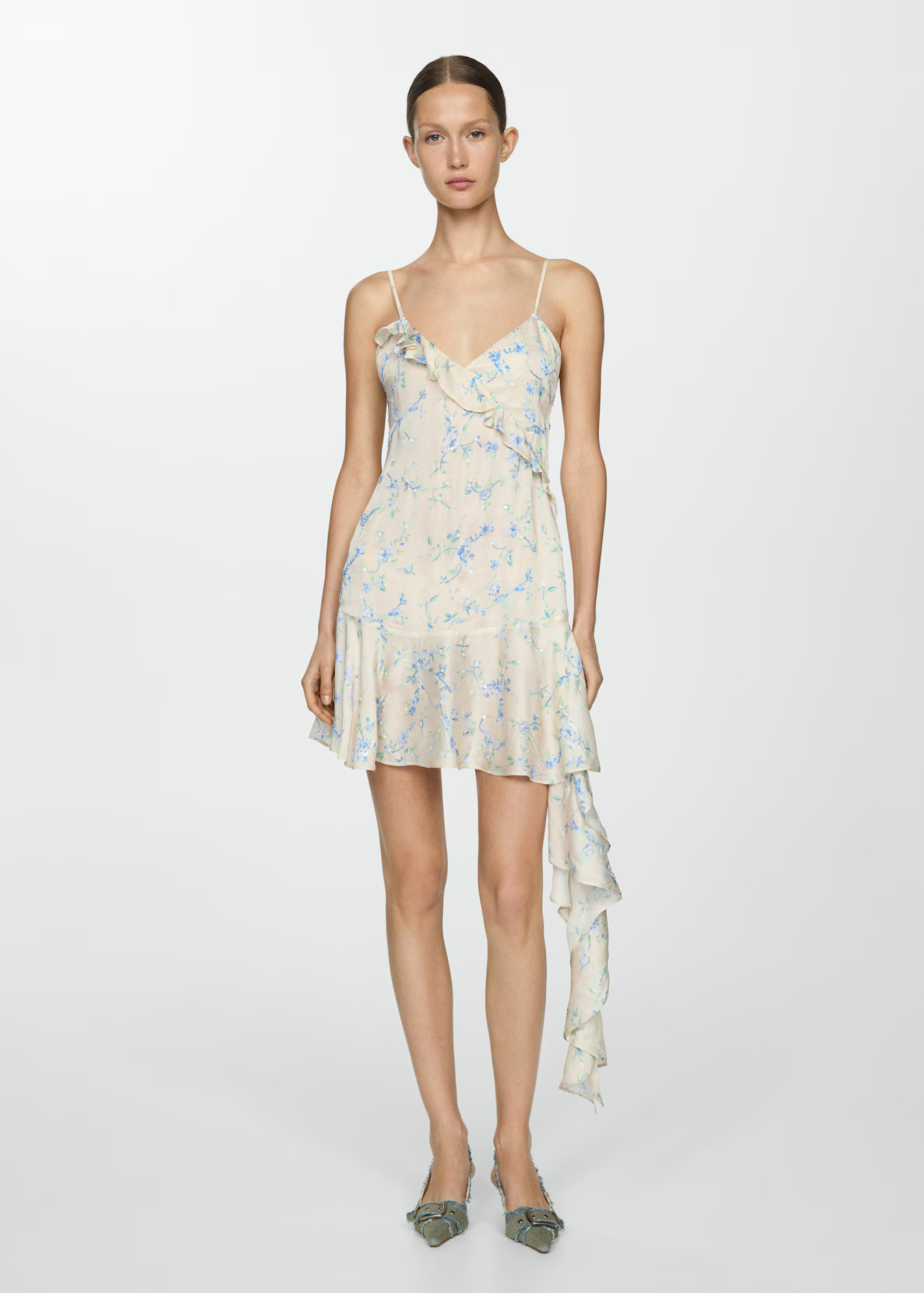 Floral ruffled dress - Woman | MANGO USA | MANGO (US)