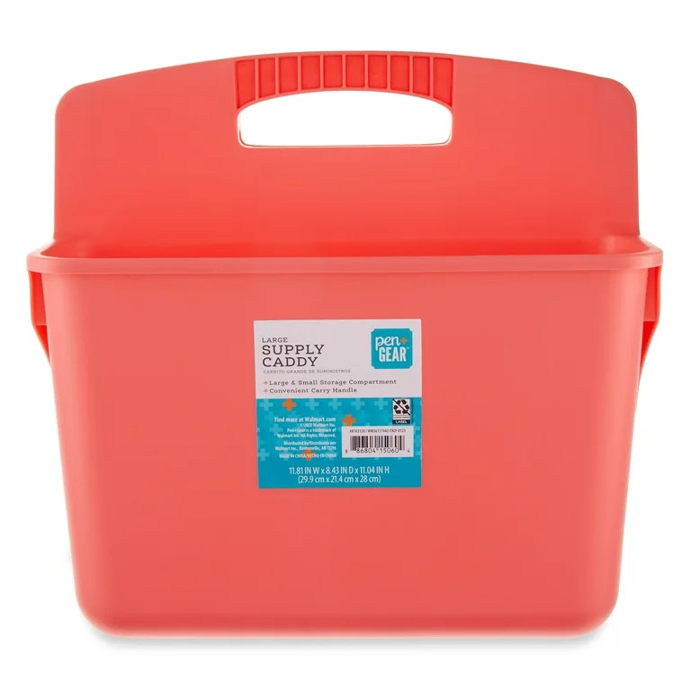 Pen+Gear Supply Organizer Caddy for School and Office Supplies, Coral | Walmart (US)