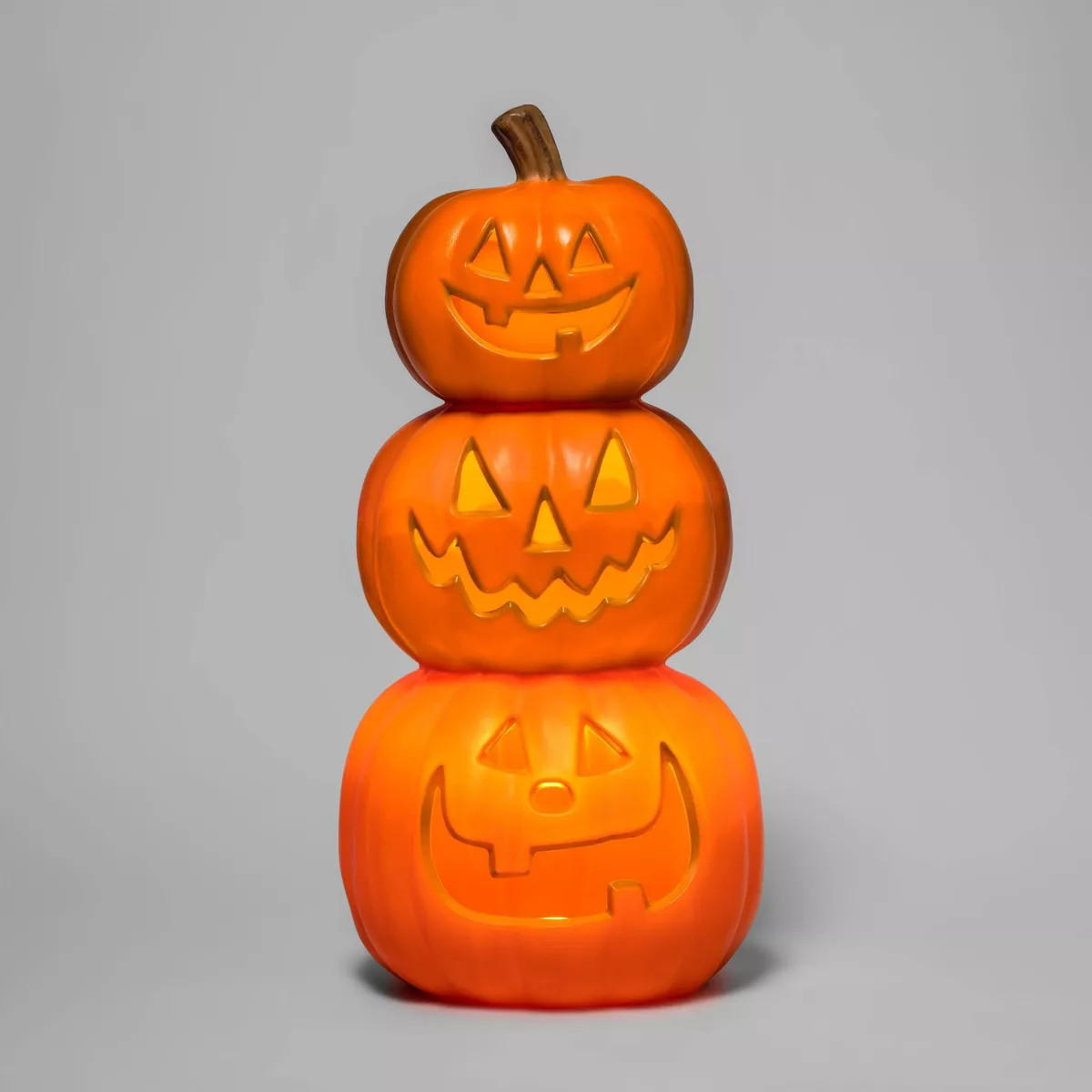 Light Up Triple Stacked Pumpkin Orange Halloween Decorative Prop - Hyde & EEK! Boutique™ | Target