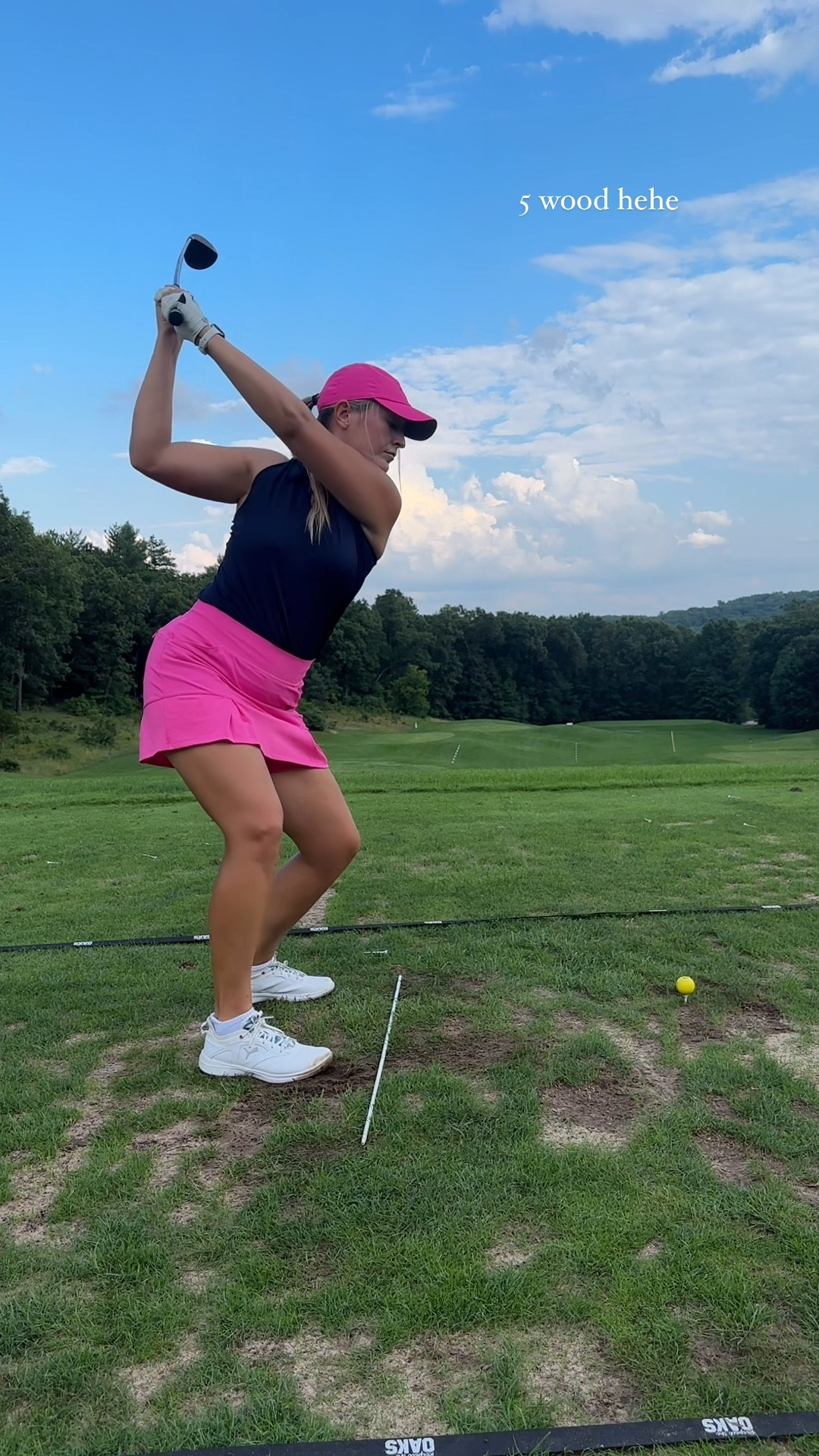 Golf girl fits in hot pink 🩷 size L in skirt and M up top! Probably could get away with a medium on the bottoms but I like extra room and for my skirts to not be super tight! 

#LTKActive #LTKFitness #LTKMidsize