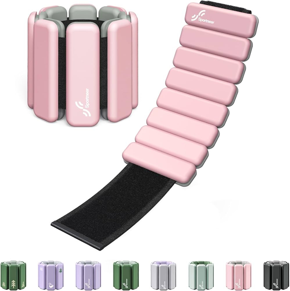 Sportneer Wrist & Ankle Weights - 1 Pair (1lb/2lb Each) | Adjustable Wearable Weights Silicone Wr... | Amazon (US)