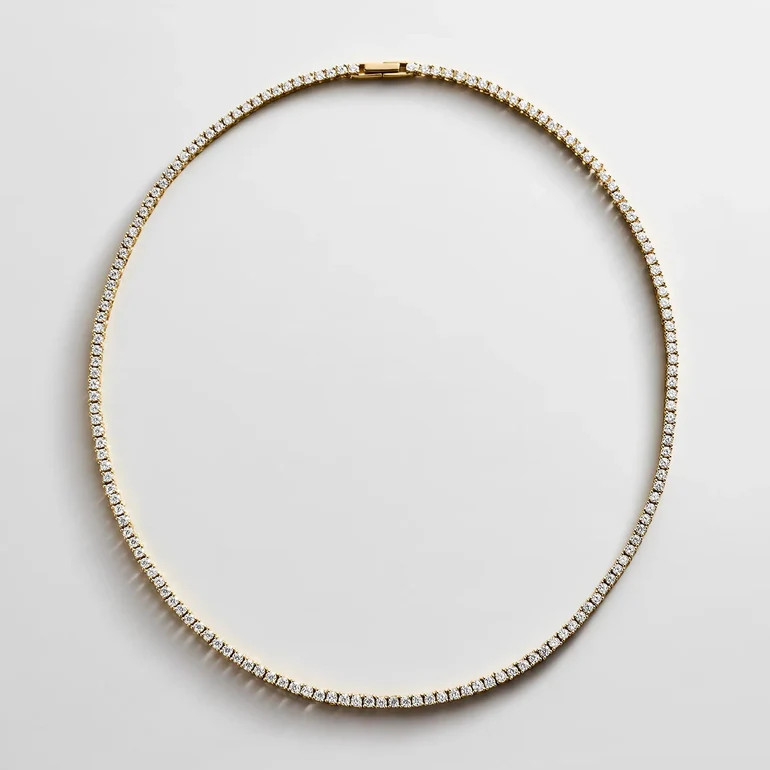 Billie Gold Tennis Necklace - Gold Plated Brass | BaubleBar