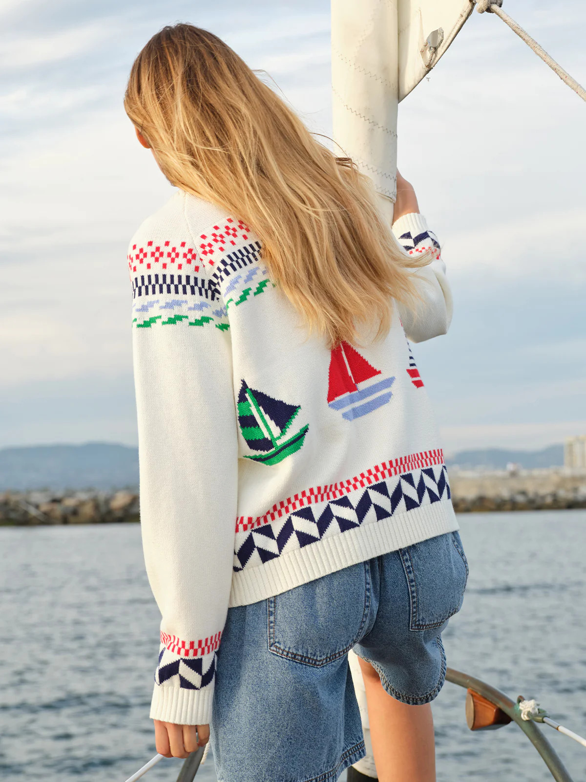 Marina Nautical Button Front Cardigan | 525 America