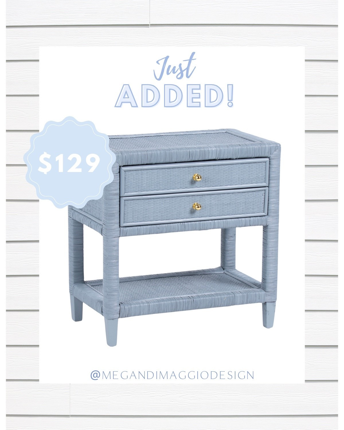🏃🏼‍♀️🏃🏼‍♀️🏃🏼‍♀️ restock alert on this blue rattan nightstand!! Wayfair sells one for over $1,000 but you can snag this for under $150?! 🤯🙌🏻😍